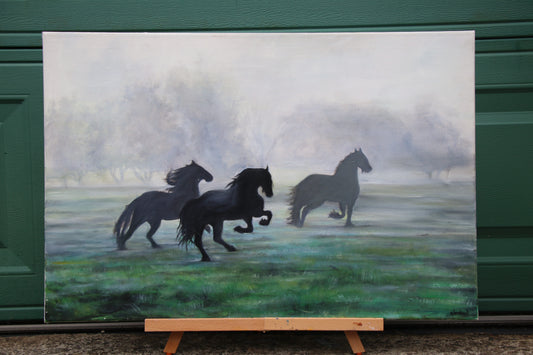 Horses in Mist - Original piece