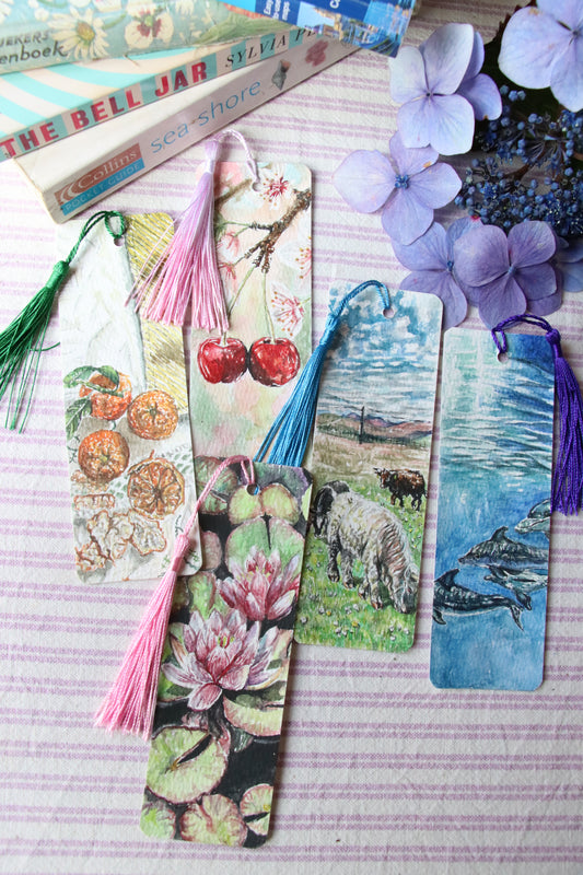 Dolphins - Hand-painted Bookmark