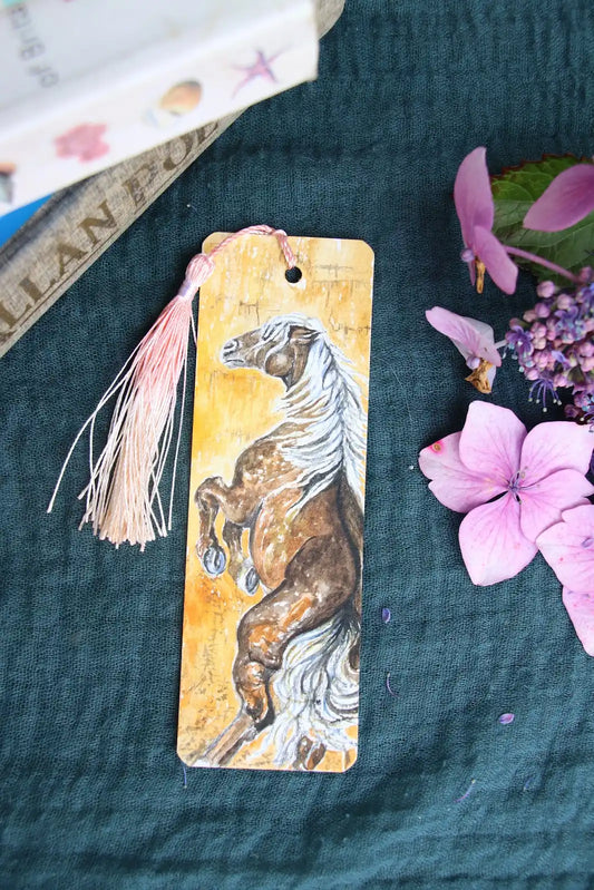 Rearing Horse - Hand-painted Bookmark