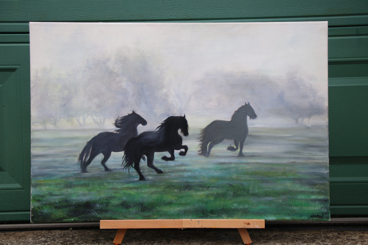 Horses in Mist - Original piece