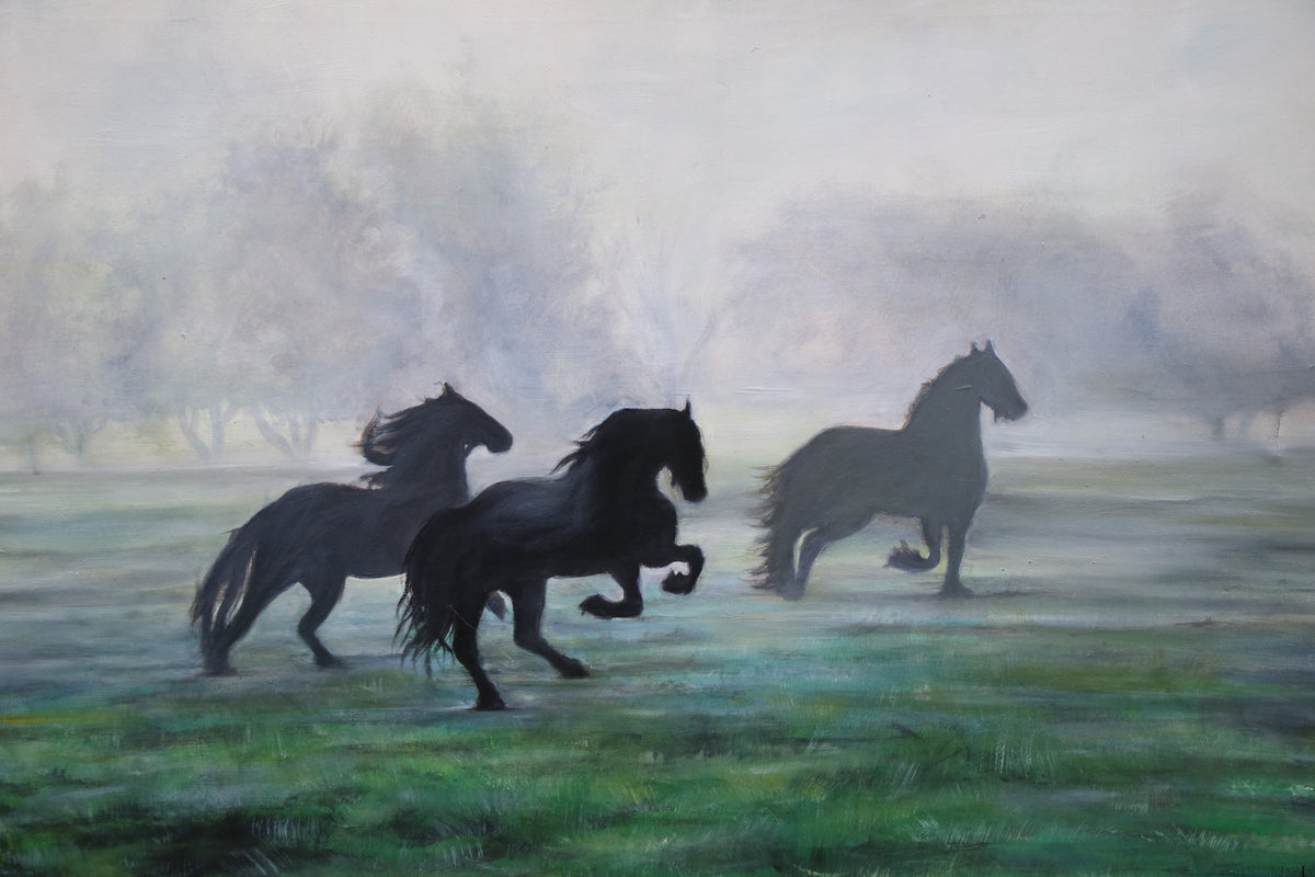 Horses in Mist - Original piece