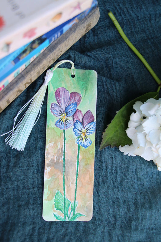 Violets - Hand-painted Bookmark