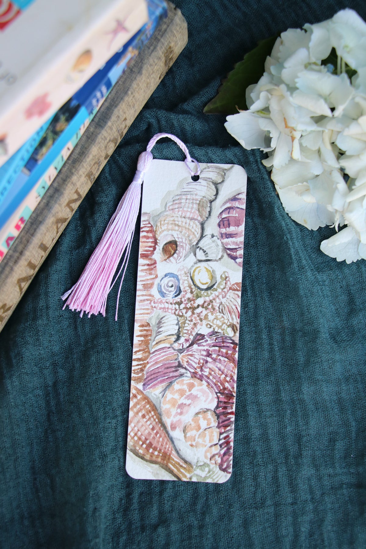 Seashells - Hand-painted Bookmark
