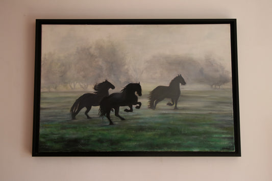 Horses in Mist - Original piece
