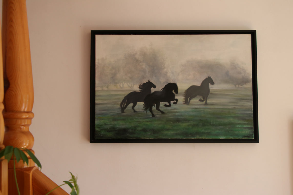 Horses in Mist - Original piece