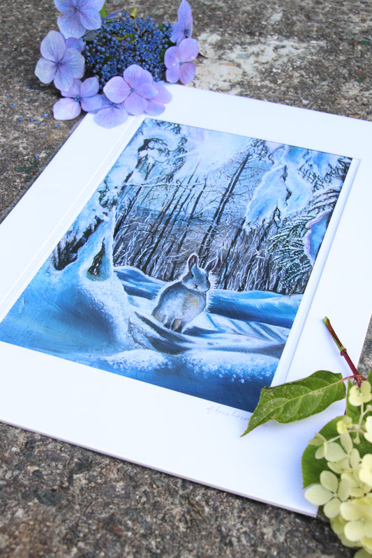 Snow Bunny - Large Mounted Print