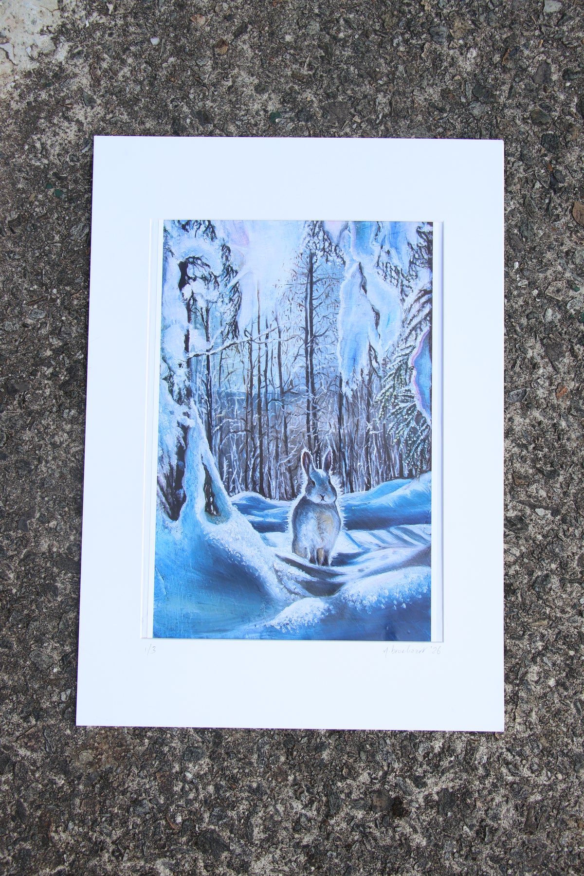 Snow Bunny - Large Mounted Print