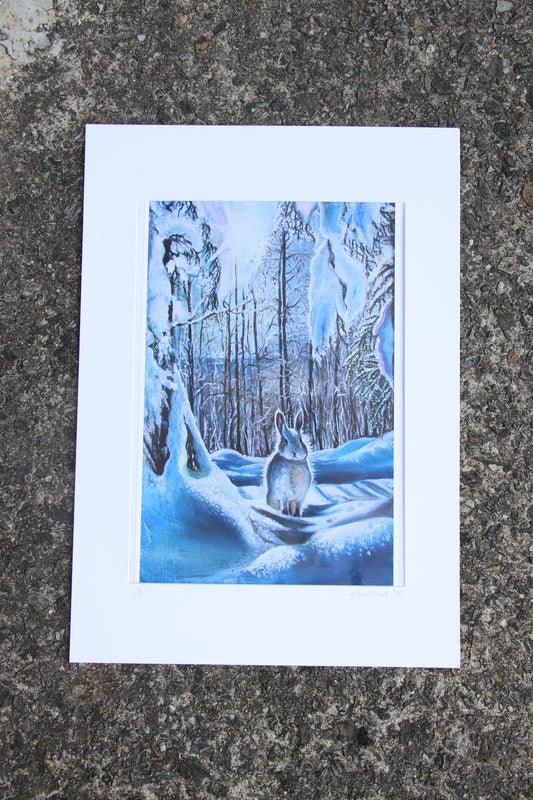 Snow Bunny - Large Mounted Print