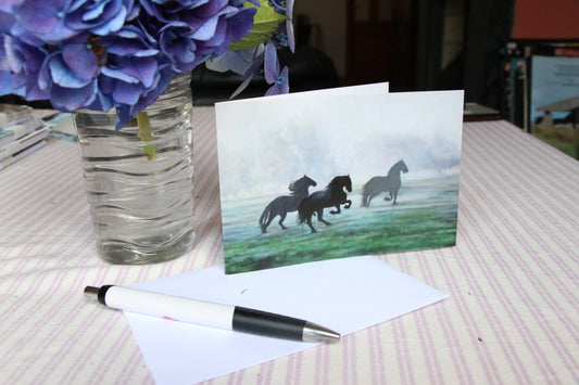 Horses in Mist - Printed Card