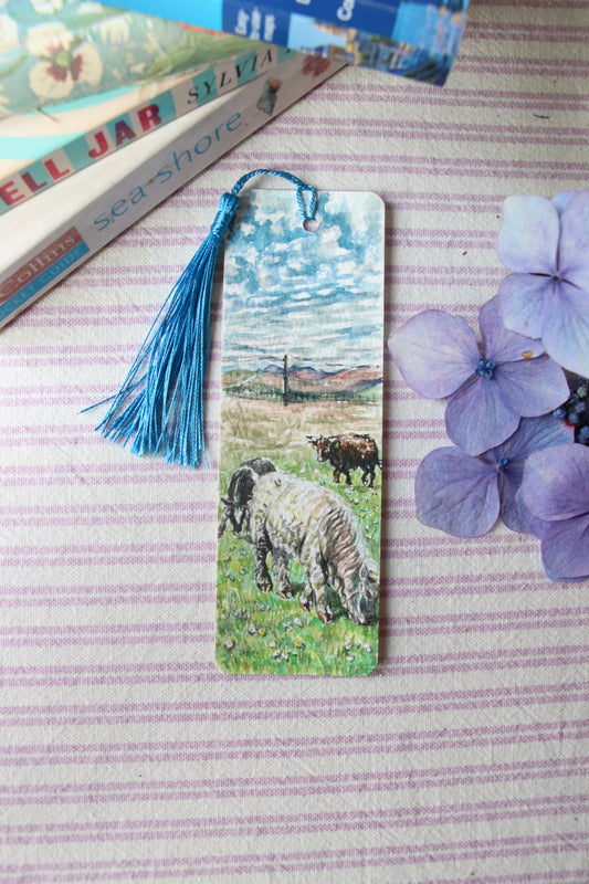 Grazing Cows - Hand-painted Bookmark